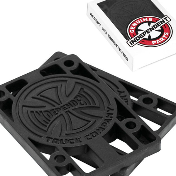 Independent Skate Accessories - 1/4&quot; Flat Riser Pads 2PK Black